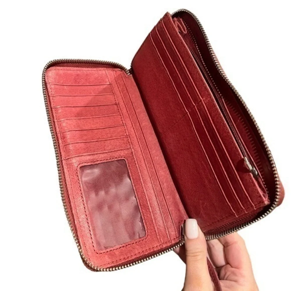 Liebeskind‎ Berlin Aissa Red Cow Leather Zip Around Wallet
